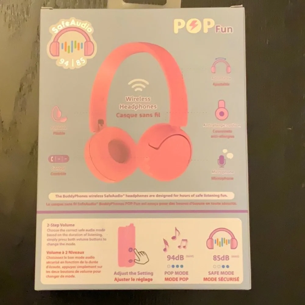 POP Kids Bluetooth Headphones - Pink